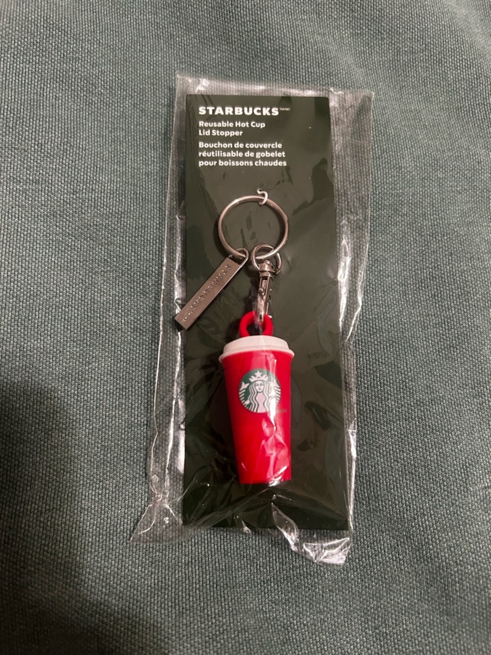 NWT Starbucks Red Cup Lid Stopper Keychain